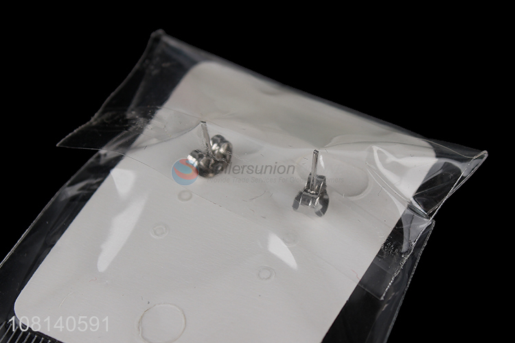 Popular products silver stainless steel earrings ear studs