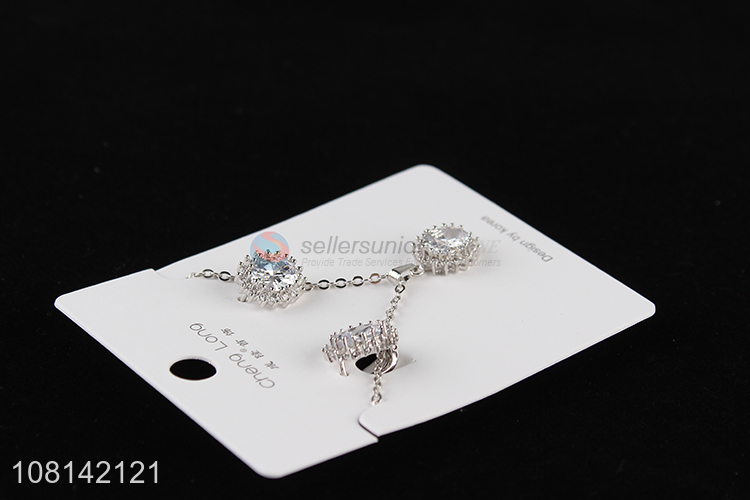 Best selling diamond pendant necklace and earring set jewelry set