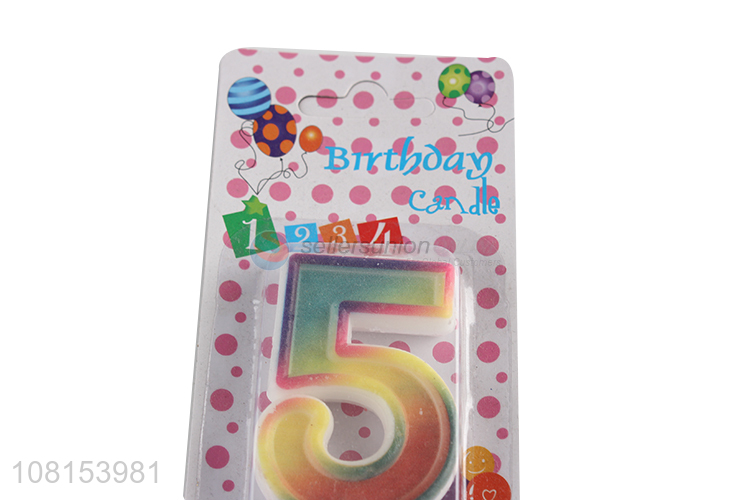 China supplier number 5 candle happy birthday cake candles