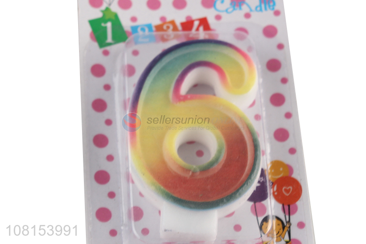 Popular product number 6 cake candle for party celebration