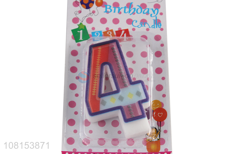 China supplier number 4 cake candle numeral birthday candle