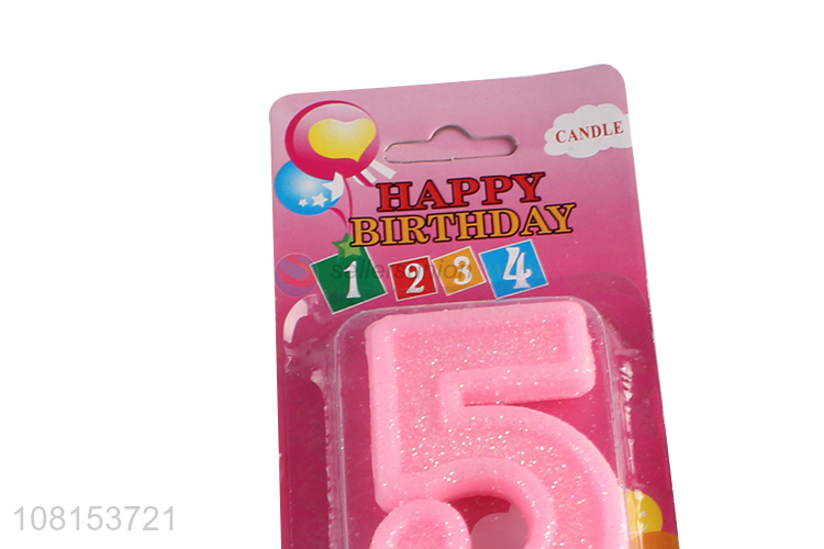 Wholesale glitter numeral cake candles for anniversary celebration