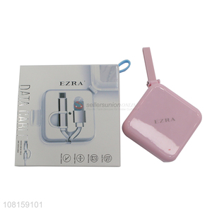 China supplier pink portable data cable with storage cox