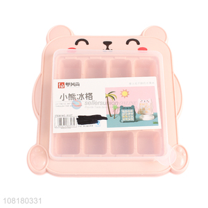 China supplier bear ice cube tray with lid, easy toy push and pop out