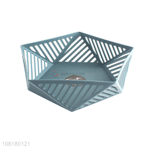 Good price geometry hollow-out plastic fruit basket washing basket