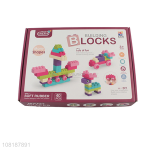Popular products children educational toys soft rubber building block