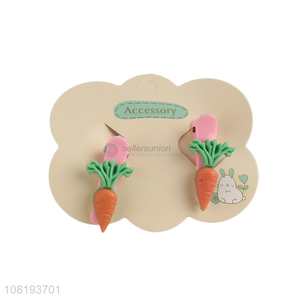 New products cartoon carrot hairpin girs hair cilps