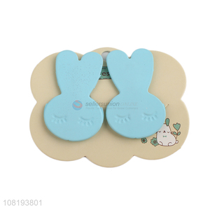 Yiwu supplier blue cute bunny clips girls cartoon hairpins