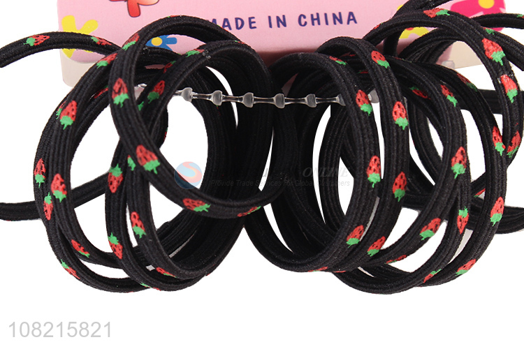 Hot Sale Strawberry Pattern Hair Ring Elastic Hair Rope