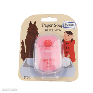 Hot sale creative rose soap disposable boxed paper soap