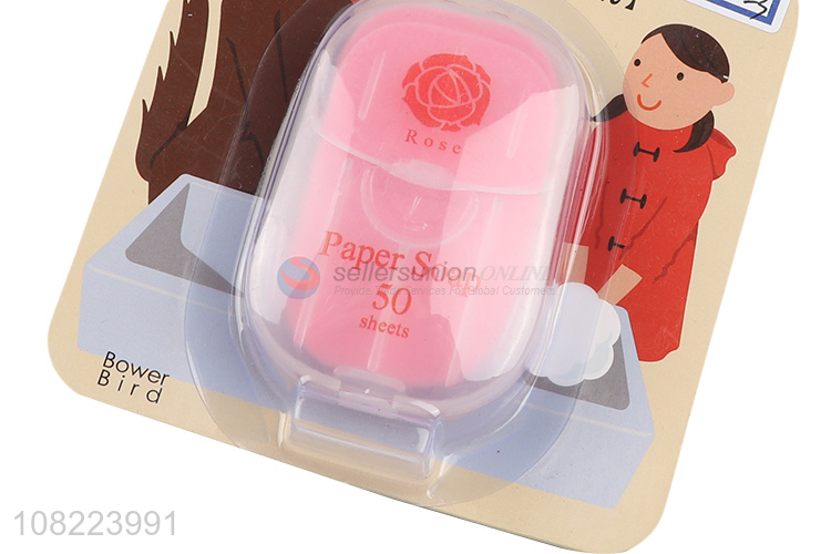 Hot sale creative rose soap disposable boxed paper soap
