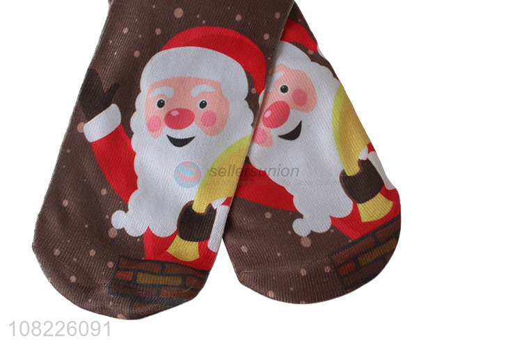 Good price 3D digital print adult socks Christmas ankle socks