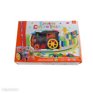 Online wholesale plastic electric domino train toy set