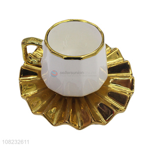 China supplier European style ceramic tea cup with saucer for hotel