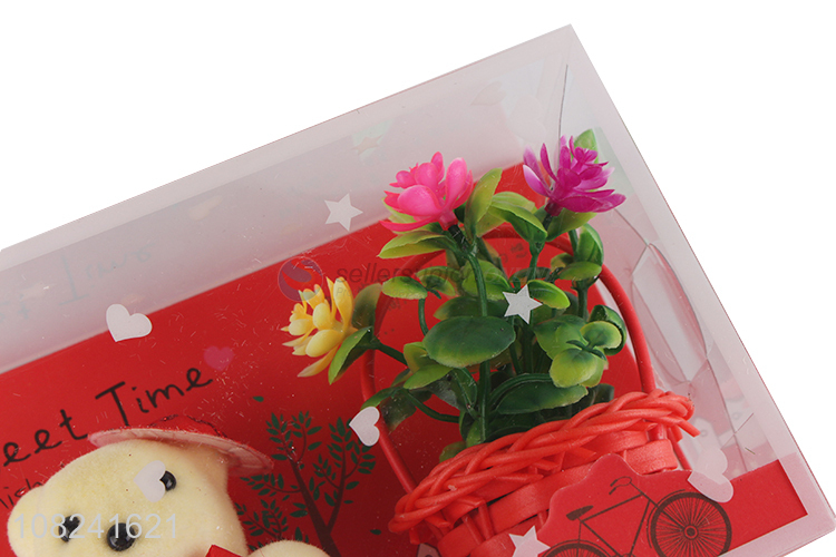 Top products Valentine's Day gifts set bears flower basket set