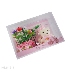 Good quality Valentine's Day cute bear gift set with flower basket