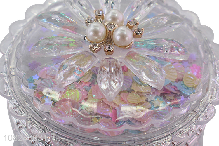 Most popular plastic jewelry storage box trinket box with pearl lid