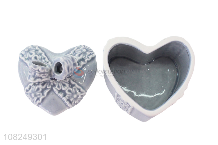 Top products heart shape delicate ceramic jewelry box