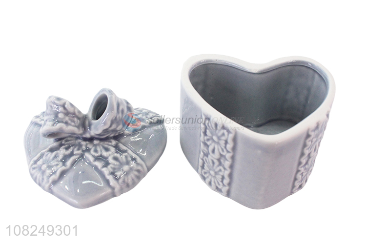 Top products heart shape delicate ceramic jewelry box
