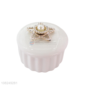 Hot items ceramic jewelry storage box ring box for tabletop