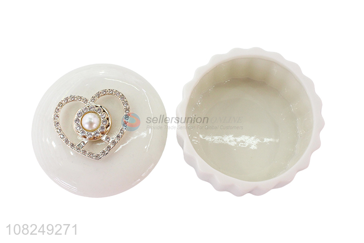 Factory supply delicate design ceramic jewelry case ring box