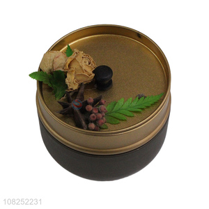 Good quality smokeless scented candle iron jar wax