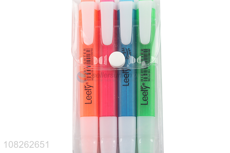 Wholesale price 4 color plastic highlighters for kids