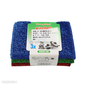 Hot Sale 3 Pieces Kitchen Cleaning Scouring Pad Set