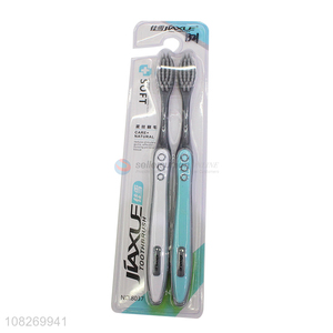 Hot sale 2pieces nylon adult toothbrush for oral care