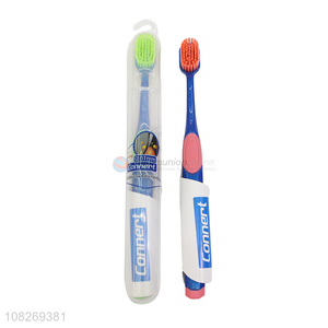 Yiwu market multicolor household travel toothbrush with case