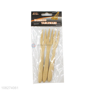 Factory price eco-friendly bamboo fruit fork set bamboo cutlery set