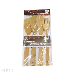 Online wholesale bamboo kitchen utensil set bamboo spoon spatula set