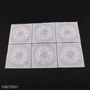Hot selling white printed placemat kitchen PVC coaster