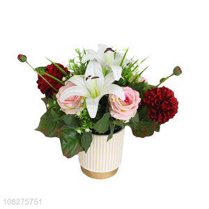 Wholesale artificial potted flowers lifelike flowers for <em>wedding</em> <em>decoration</em>