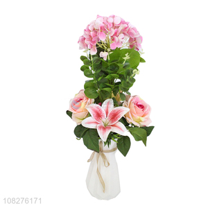 Good price realistic artificial flowers with vase for <em>wedding</em> <em>decoration</em>