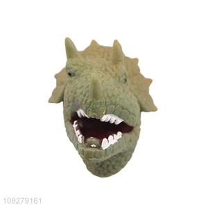 Hot selling realistic dinosaur hand puppet toys for kids toddlers