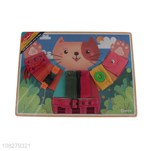 New arrival plywood learn to dress toy for children