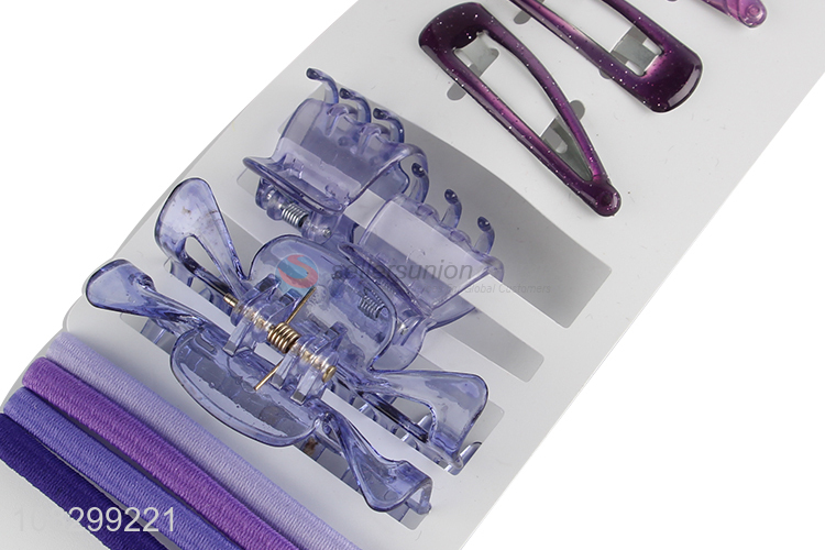 High quality purple hairpins fashion hair accessories set