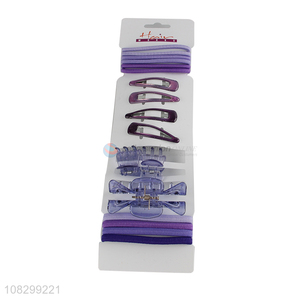 High quality purple hairpins fashion hair accessories set