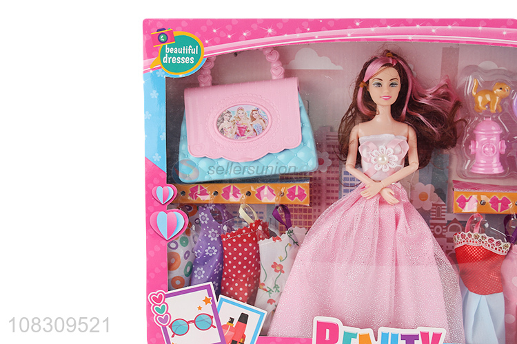Yiwu wholesale cartoon doll pretend play beauty doll for girls
