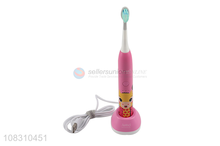 China wholesale giraffe pattern smart sonic toothbrush for kids