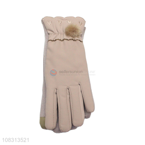 Wholesale winter windproof touchscreen cycling gloves for women