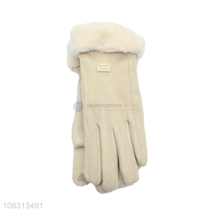 Wholesale women winter gloves fleece lined touchscreen gloves