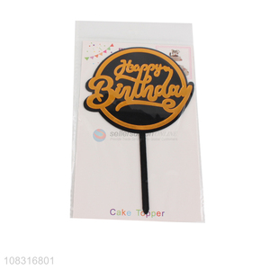 Good selling round party birthday cake topper for cake decoration