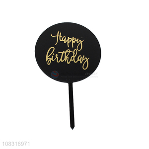 Yiwu factory black happy birthday letter cake decoration topper