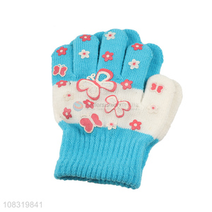 Wholesale cute anti-slip full finger winter gloves for kids