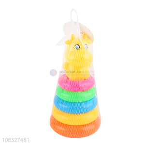 Popular products colourful rainbow stacking ring toys for sale