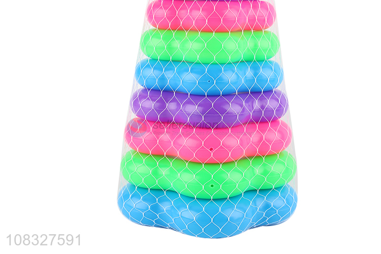 New style creative children rainbow tower ring toys for sale