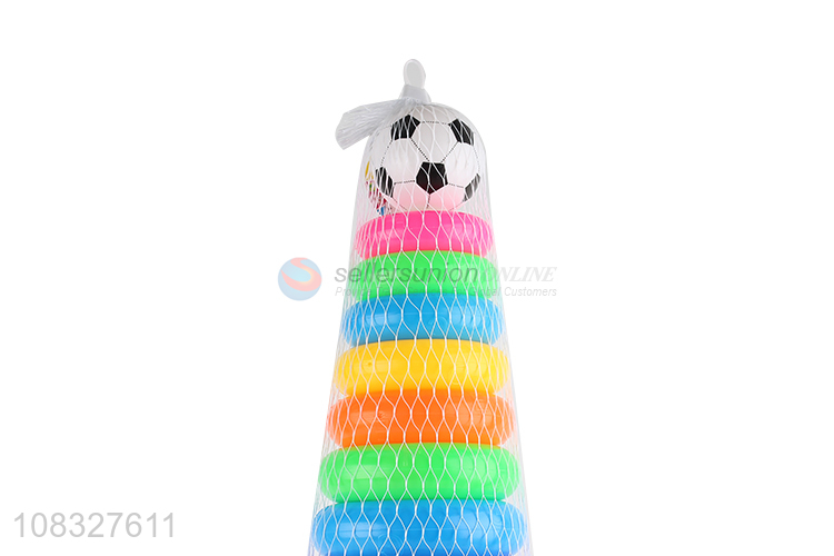 Most popular plastic children rainbow tower ring toys for sale