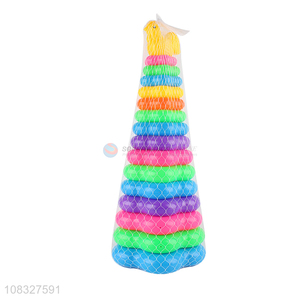 New style creative children rainbow tower ring toys for sale
